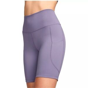 Nike One Women's High-Waisted 8" Purple Biker Shorts w Pockets~Dri-Fit~NWT~$45